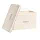 image 4 of Harbour Housewares  Vintage Metal Kitchen Bread Bin - 40cm - Cream