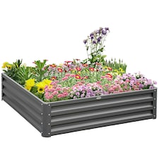 Outsunny Raised Garden Bed Metal Garden Flower Vegetable Planter