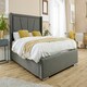 image 3 of Harry Linen King Bed Frame - Charcoal