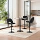 image 4 of SONARA Set of 3 Adjustable Velvet Upholstered Breakfast Bar Stools | Black