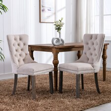 Romsey Set of 2 Modern Velvet Dining Chairs with Knocker Ring