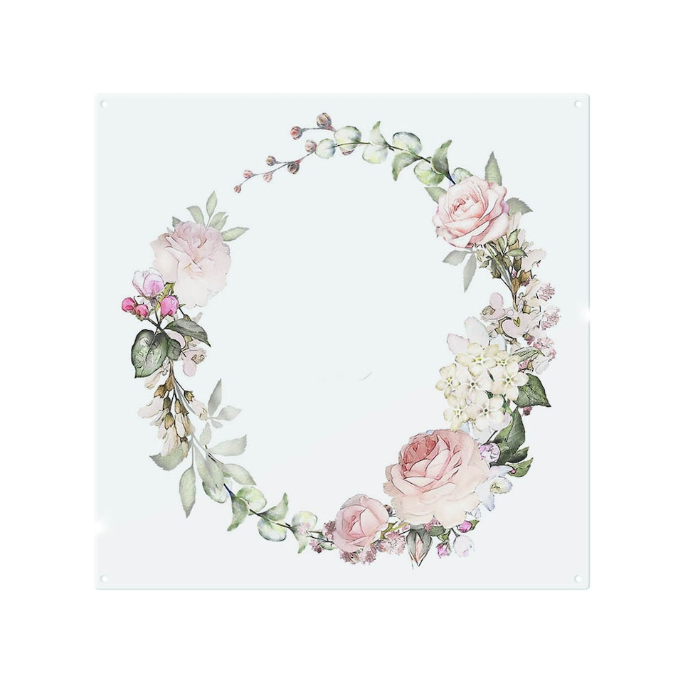 image 1 of Watercolour Flowers Splash Back | White