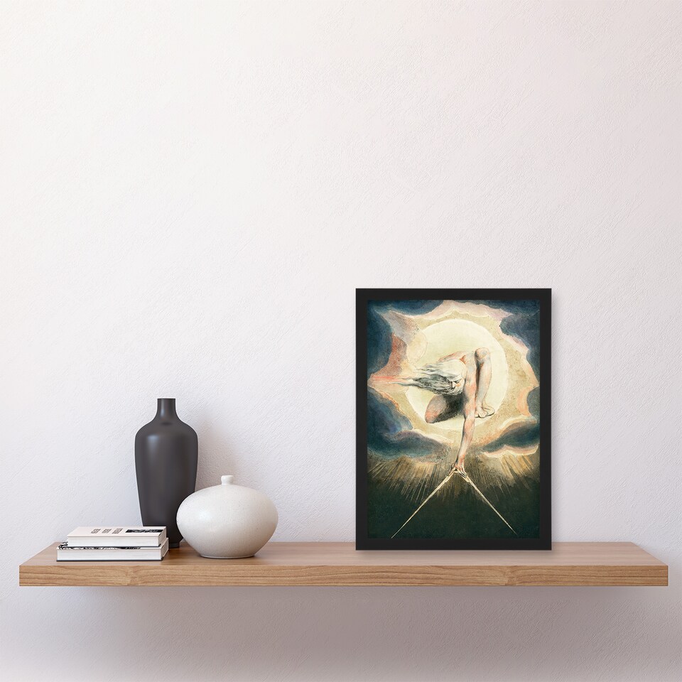 image 1 of William Blake Ancient of Days Setting Compass to Earth Framed Wall Art Print A4