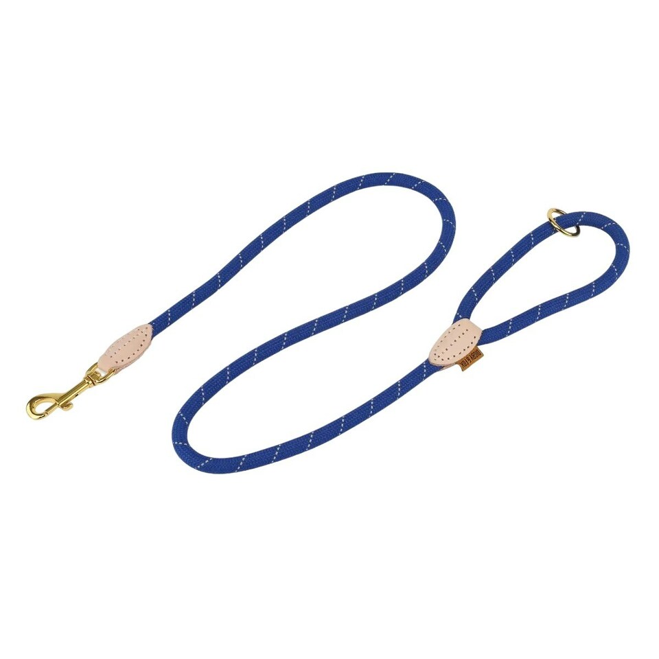 Digby & Fox Reflective Leather Dog Lead - Royal Blue - One Size