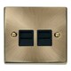 image 2 of SE HOME Antique Brass Master Telephone Twin Socket Brown | Antique Brass