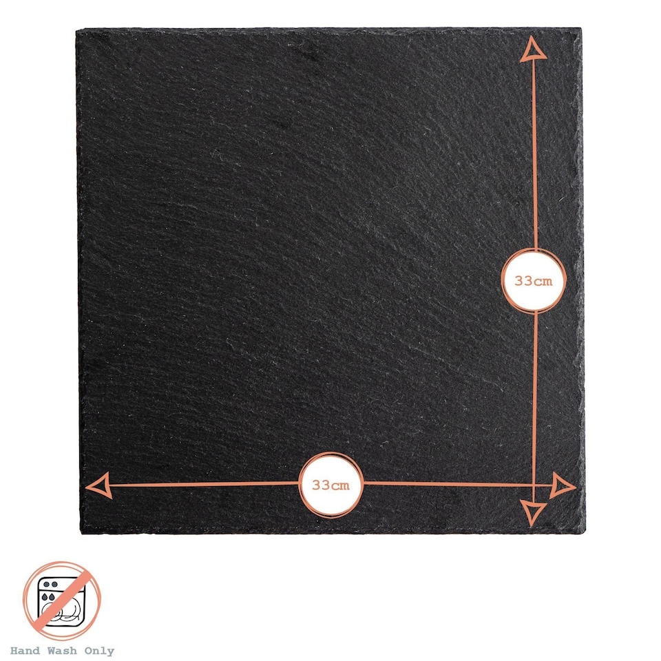 image 1 of Argon Tableware Square Slate Placemats - 33cm - Pack of 24 | Black | Natural