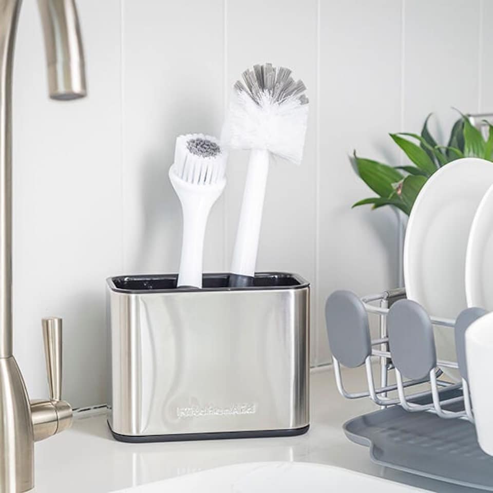image 1 of KitchenAid Stainless Steel Sink Brush Caddy