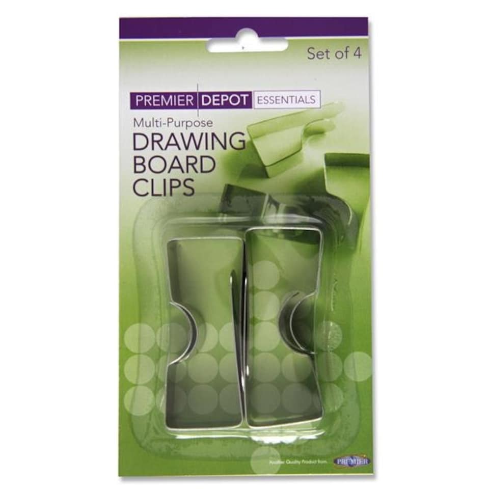 image 1 of Pack of 4 Drawing Board Clips by Premier Office