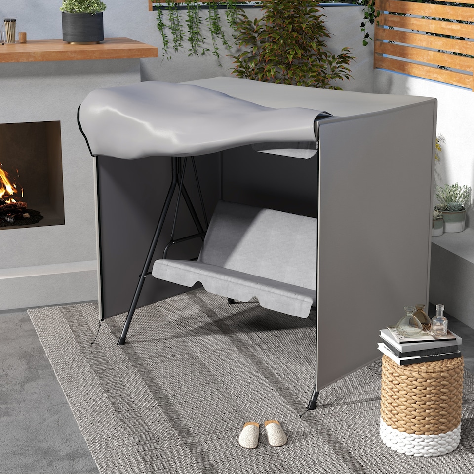 image 1 of Outsunny Garden Furniture Protector Patio Swing Chair Cover Light Grey | Grey | Light Grey