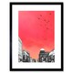 image 1 of Rooftop Birds Glasgow Scotland 9x7" Black Framed Wall Art Print