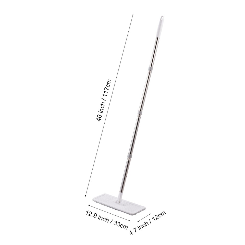 image 1 of Living and Home Wet Dry Flat Mop Bucket Set Floor Cleaning | White