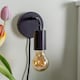 image 4 of ValueLights Jordy Pair Plug in Charcoal Grey Wall Lights & Bulb | Black