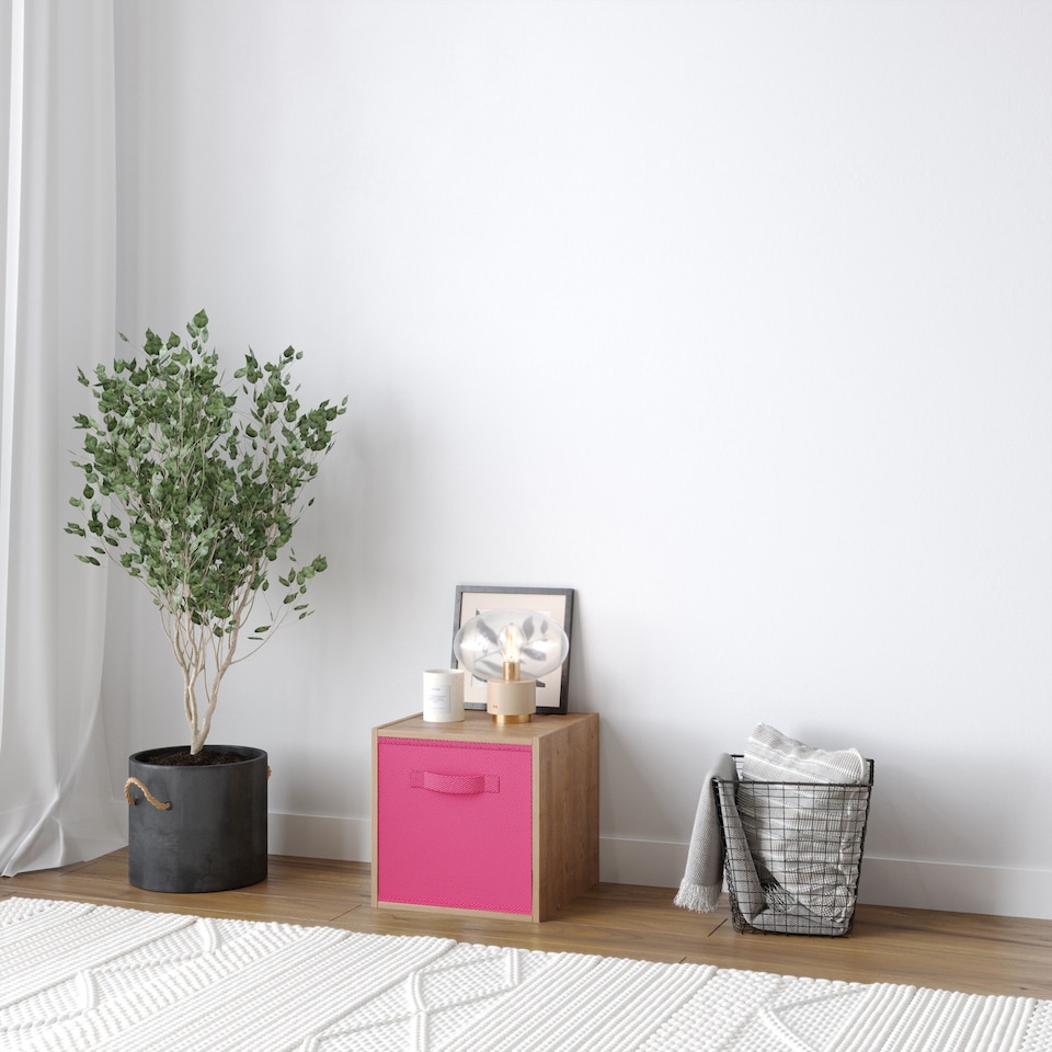 image 1 of Cube Unit with Insert | Cream | Beech & Dark Pink | 1