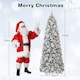 image 2 of COSTWAY 7FT Pre-Lit Artificial Christmas Tree Pop up Snow Flocked Xmas Tree LED Lights