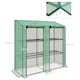 image 3 of Outsunny 3 Tier Lean-to Mini Greenhouse with Reinforced Plastic Cover, Portable Indoor Outdoor Green House with 2 Roll-up Doors and 6 Wire Shelves, Green | Green