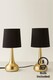 image 4 of ValueLights Teardrop Pair Gold Touch Table Lamp Black Shade & Bulb | Black