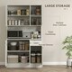 image 3 of HOMCOM Freestanding Kitchen Cupboard, Storage Cabinet with Doors Cream White 