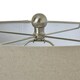 image 2 of Squat Beaded Lamp with Linen Shade - Ceramic - L38 x W38 x H56 cm - White White