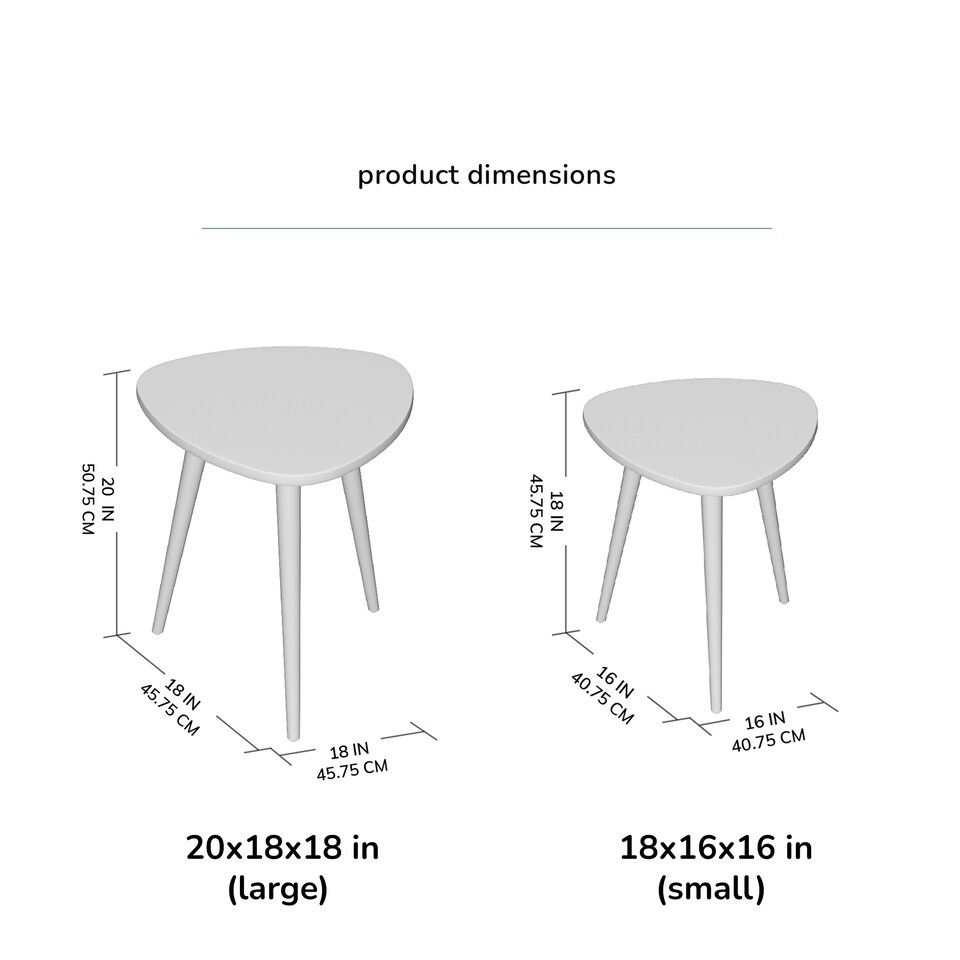image 1 of MH London Tora Triangle Side Table, Mango Wood End Table with Tripod Legs