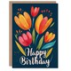 image 1 of Colourful Tulip Flowers Woman Her Birthday Card