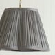 image 2 of ValueLights Loralei Dark Grey Small Pleated Faux Silk Scallop Easy Fit Lamp Shade with Bulb