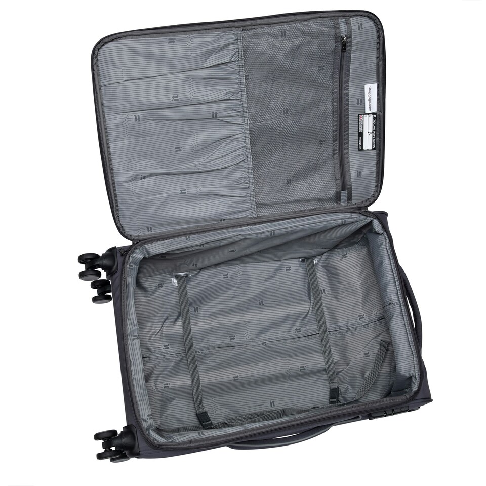 image 1 of IT Luggage Teleported Warm Charcoal Expandable Medium Suitcase with TSA Lock Grey | Medium