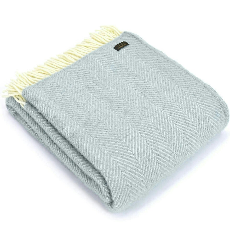 image 1 of Lifestyle Fishbone 150x183cm Throw - Duck Egg