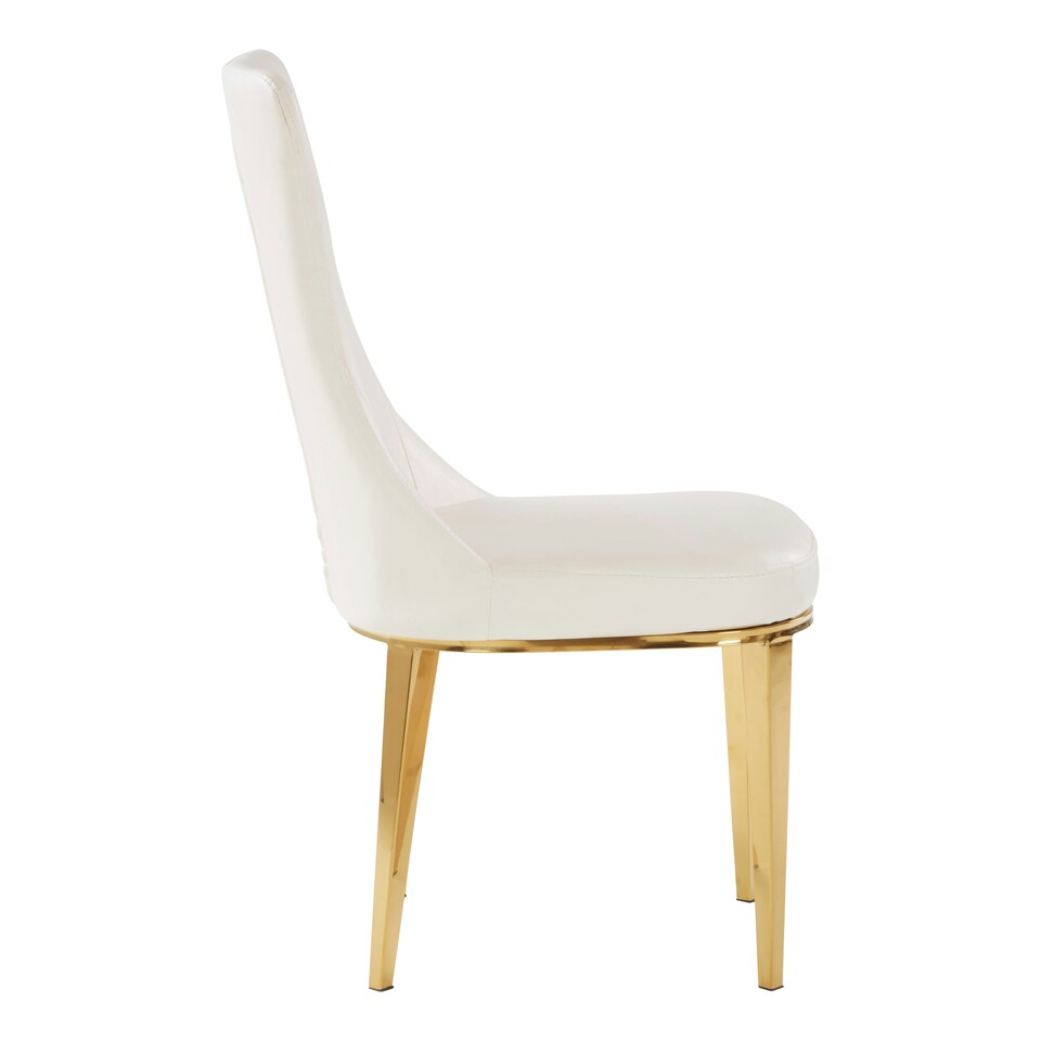 image 1 of Interiors by Premier White Dining Chair, Comfortable Leather Desk Chair, Backrest Dining chair, Faux White Leather