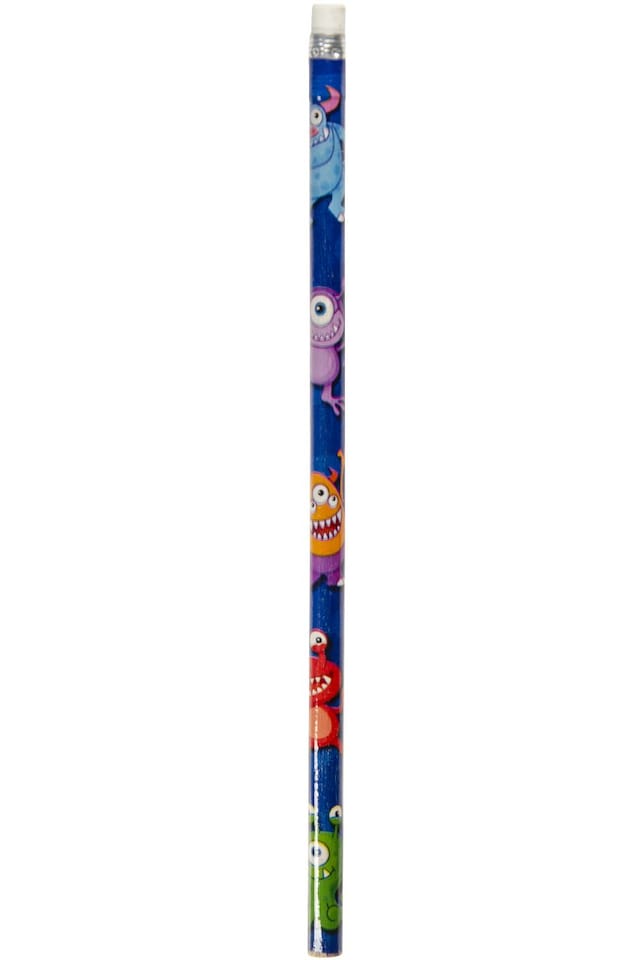 image 1 of Pack of 12 Monster Design Pencils with Eraser