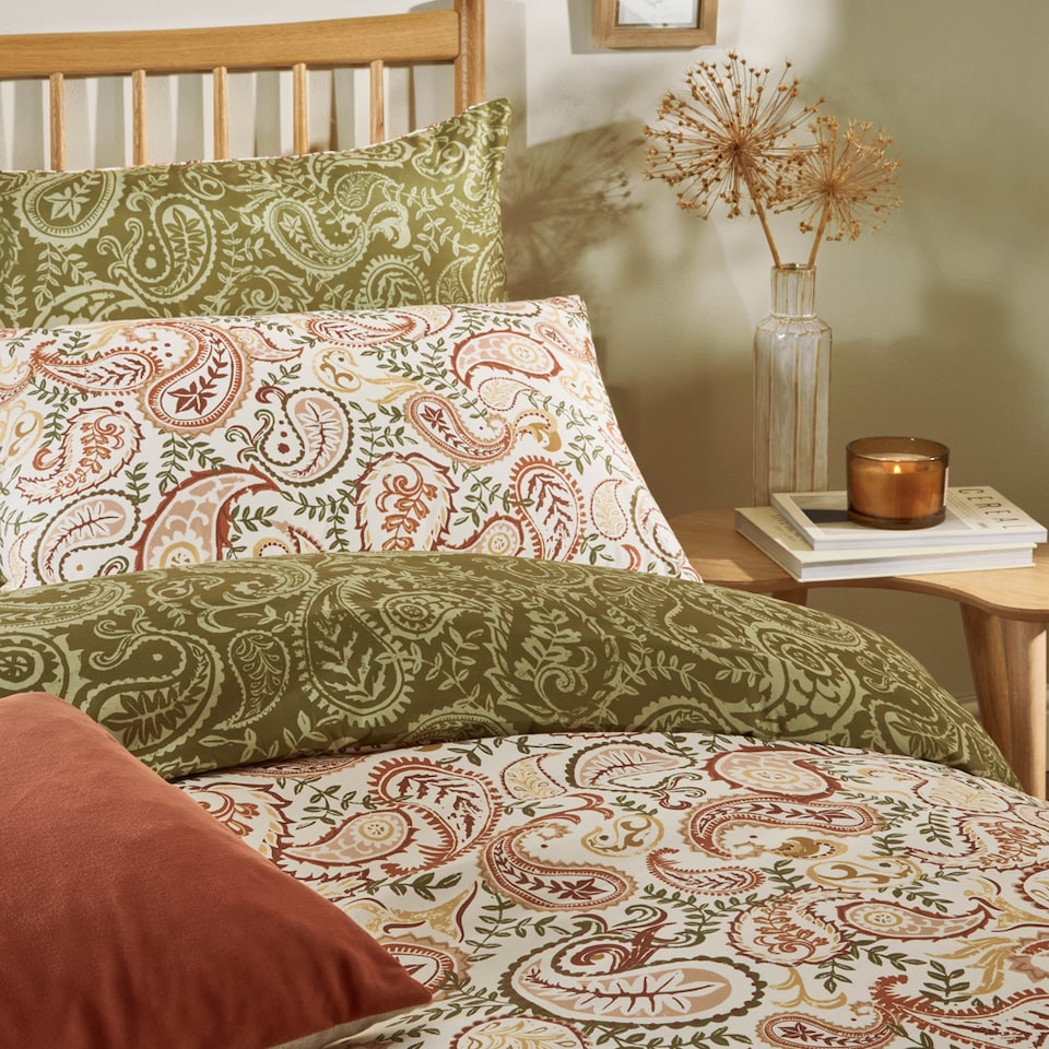 image 1 of Duvet Day Anika Paisley Printed Soft Touch Duvet Cover Set | Multi | Multicolour | Single | 1
