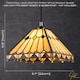 image 7 of Art Deco Style Amber Tiffany Pendant Shade with Gold Triangles and Diamonds | Orange | Amber | 1