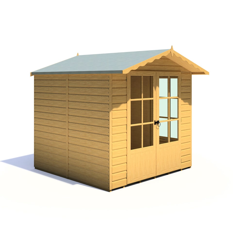 image 1 of Buckingham Shiplap Summerhouse Garden Sun Room Approx 7 x 7 Feet | Brown