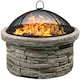 image 1 of Centurion Supports Fireology SAMUI Beige Majestic Garden and Patio Round Multi-function Heater, Fire Pit, Brazier and Barbecue with Eco-Stone Finish and Cover