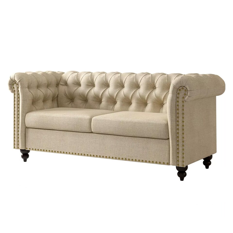 image 1 of Chesterfield Fabric Button back Sofa Settee - Victoria