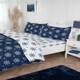 image 2 of Snowflake Reversible Microfibre Fabric Complete Duvet Cover Set with Pillowcase and Fitted Sheet (Blue) Blue | King