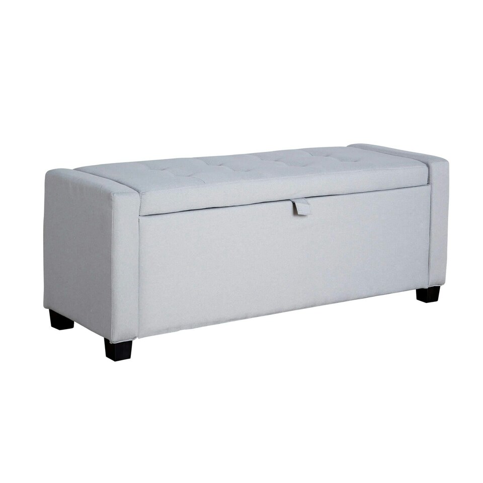 image 1 of Malmo Lift-Up Storage Ottoman Chest Box Grey