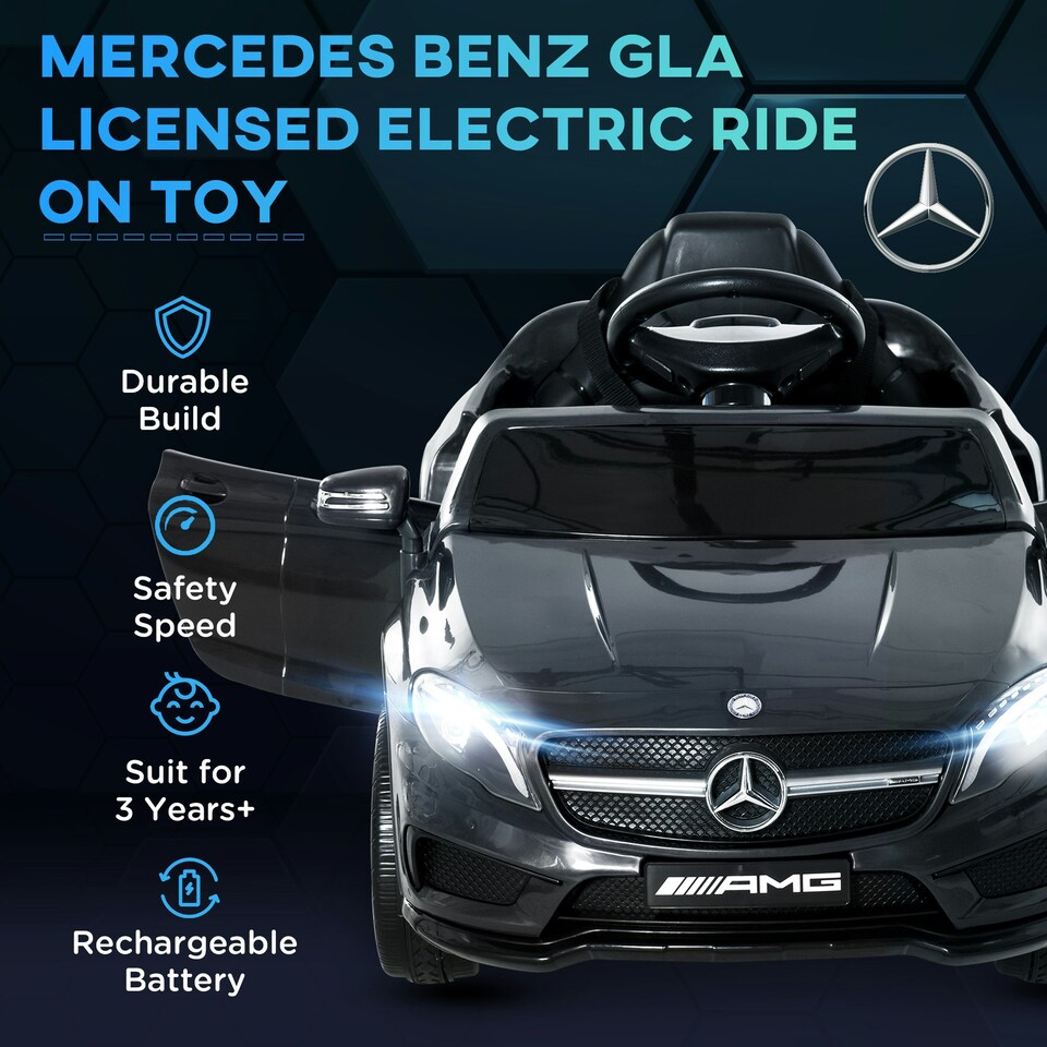 image 1 of HOMCOM 6V Licensed Mercedes Benz Kids Ride On Car W/ Remote Light Music Black