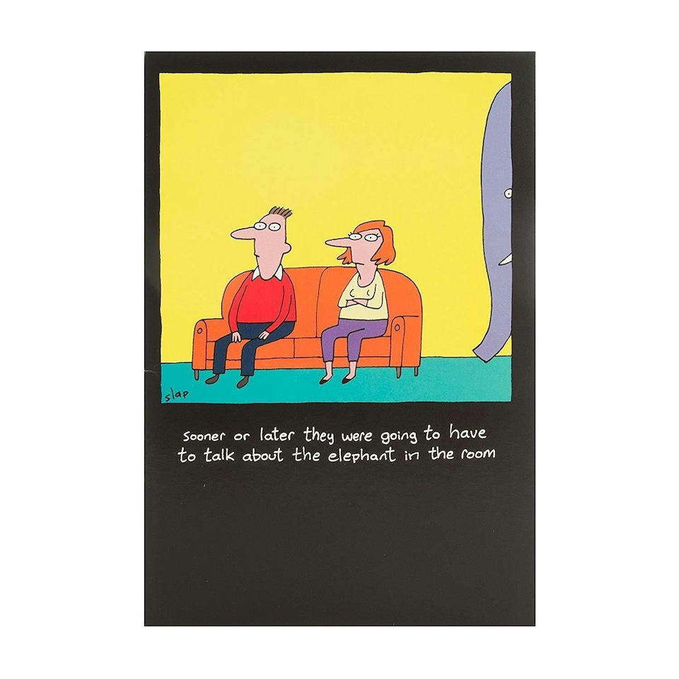 image 1 of Funny Blank Greetings Card 'Elephant In The Room'