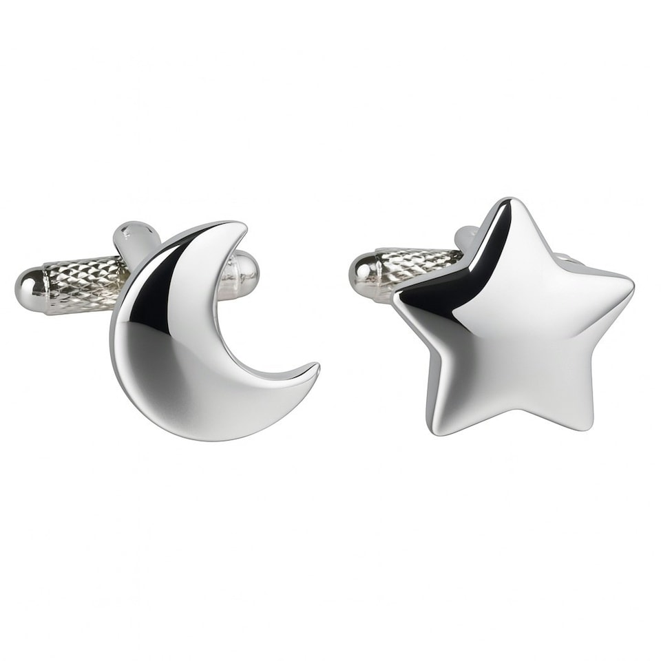 image 1 of Star & Moon Cufflinks - Onyx Art CK232