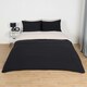 image 7 of OHS Reversible Coverless 10.5 Tog Soft Plush All Year Round Duvet Cover and Pillowcase Bedding Set Multi | Black and Stone | King