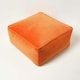image 3 of Homescapes Burnt Orange Velvet Pouffe Bean Cube