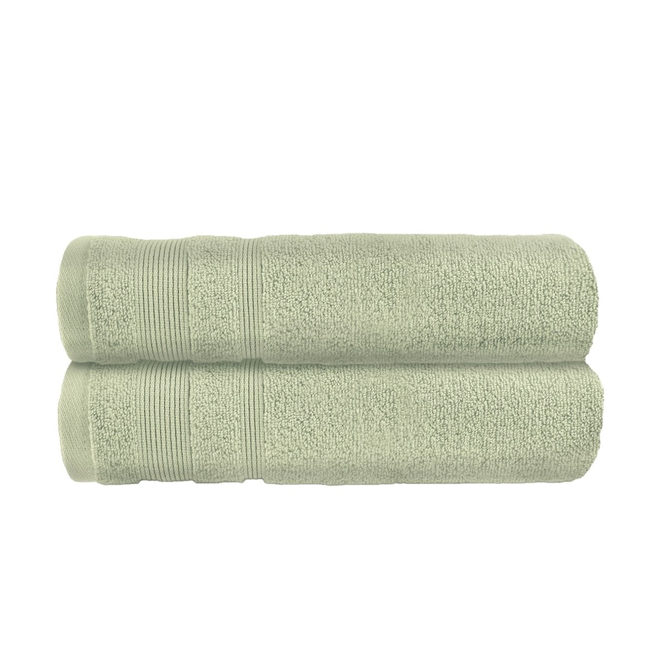 image 1 of Luxury Zero Twist Egyptian Cotton Bath Towels 70 x 120cm - Pack of 2 | Green | Sage Green | Bath towel
