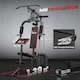 image 6 of HOMCOM Multi Home Gym Machine with 66kg Weights for Strength Training, Red