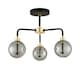 image 3 of First Choice Lighting Black Paint and Smoked Glass 3 Light Black | Grey