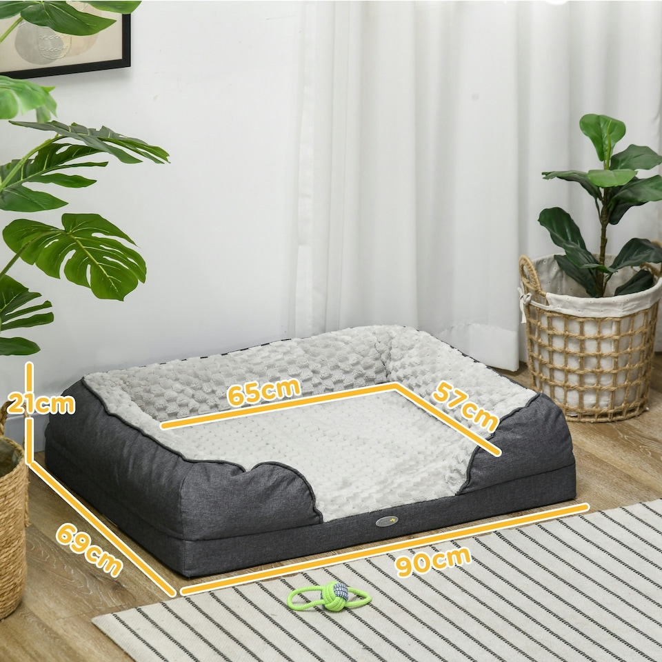 image 1 of PawHut Dog Bed Calming Pet Bed Dog Mattress for Medium Dogs - Charcoal Grey