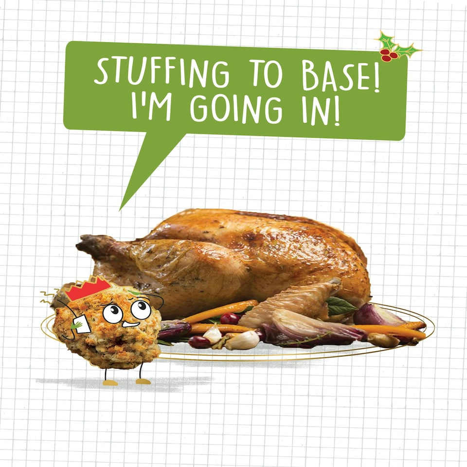 image 1 of Stuffing To Base! I'm Going In! - Funny Christmas Card