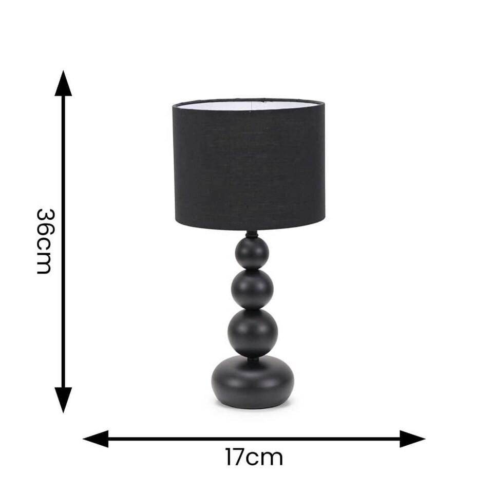 image 1 of ValueLights Marissa Black Stacked Ball Table Lamp Light