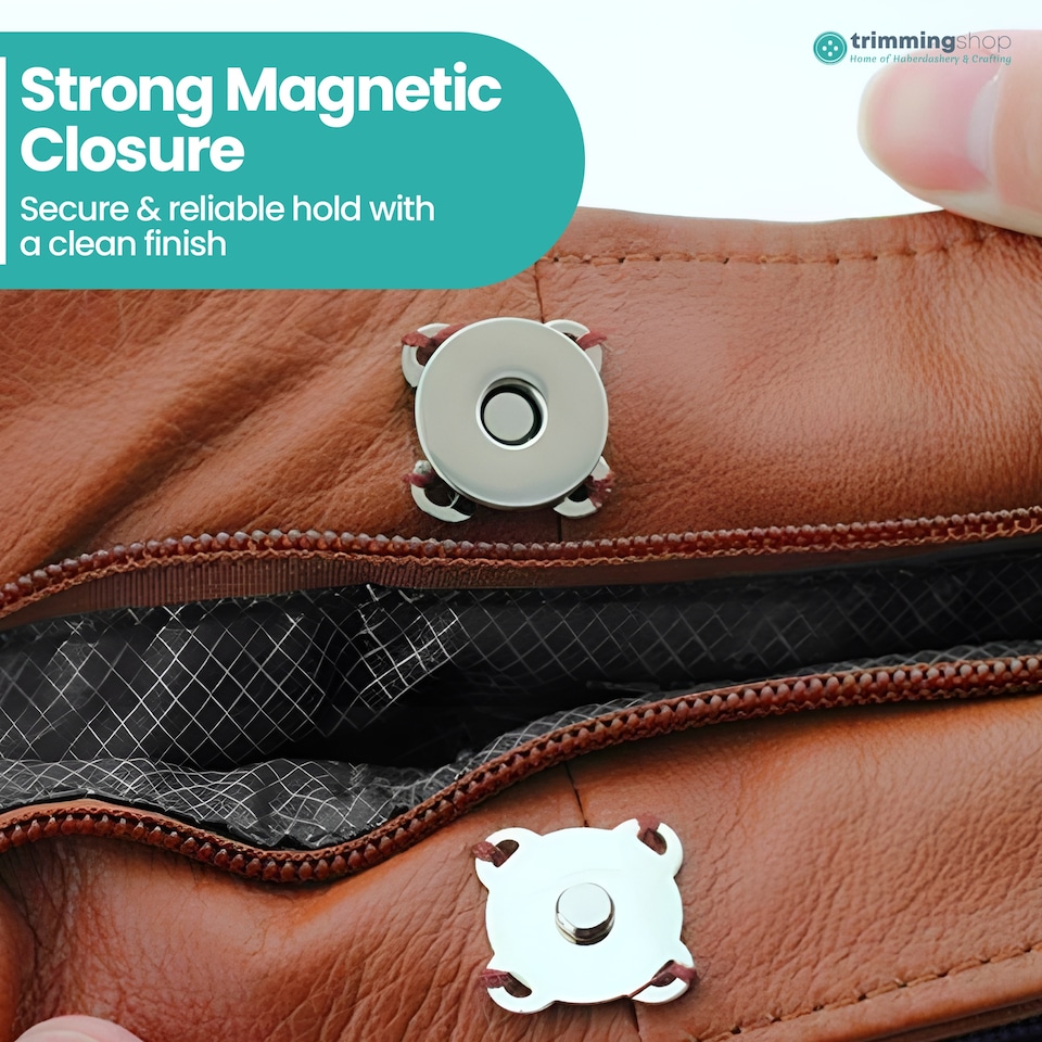 image 1 of 14mm Sew On Magnetic Press Stud Clasps, 2-Part Snap Fasteners - 2pcs