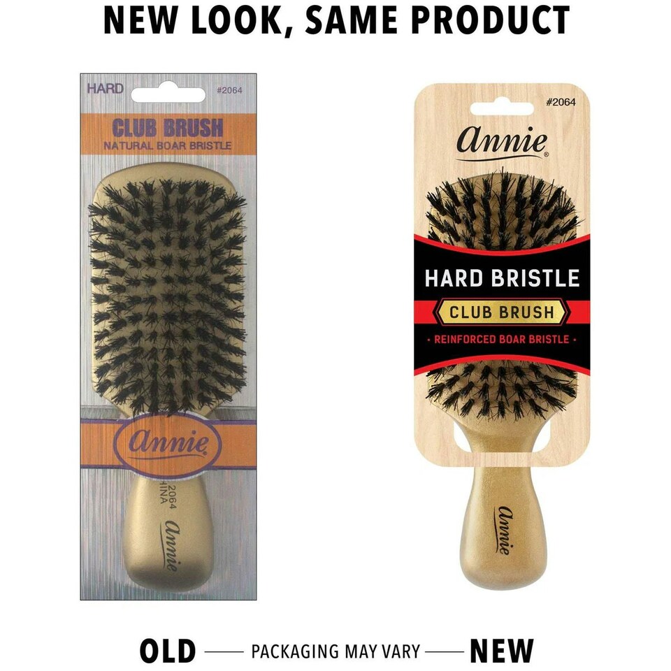 image 1 of Annie Reinforced Boar & Nylon Bristle Gold Hard Club Brush 2064