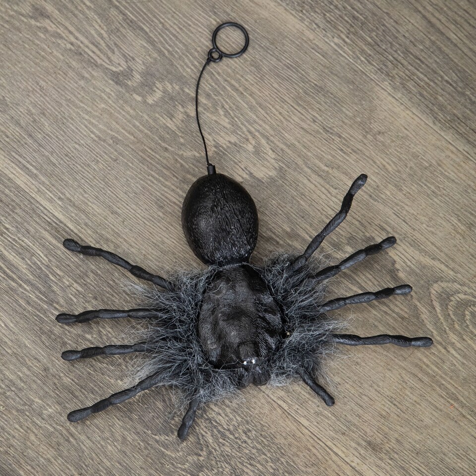 image 1 of 3 Pack of 2ft Battery Operated Dropping Dangling Halloween Spider Animatronic Decoration